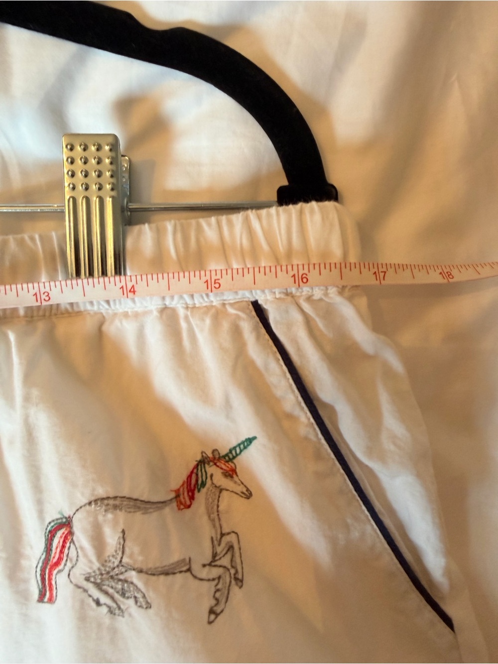 Printfresh Embroidered White Unicorn Short PJ Set Organic Cotton Size Large - Picture 9 of 10